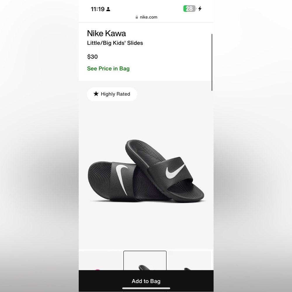 Nike kids slides 3y like new
